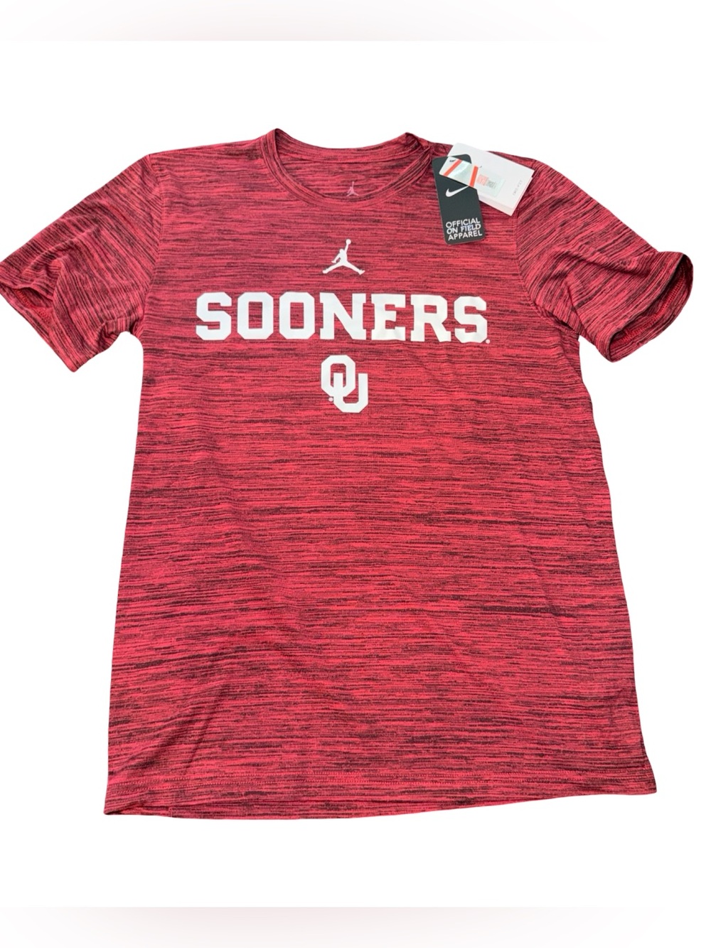 Jordan Brand Oklahoma Sooners OU Football T-Shirt Unisex Adult Red Heather